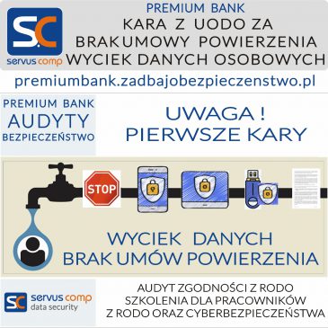 KARA Z UODO ZA BRAK UMÓW POWIERZENIA WYCIEK DANYCH OSOBOWYCH Servus Comp zadbanobezpieczeństwo