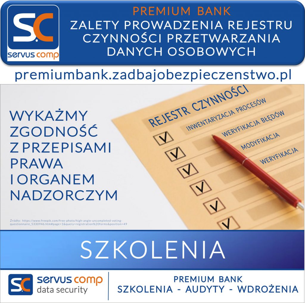 ZALETY PROWADZENIA REJESTRU CZYNNOŚCI PRZETWARZANIA DANYCH OSOBOWYCH W BANKU SPÓŁDZIELCZYM