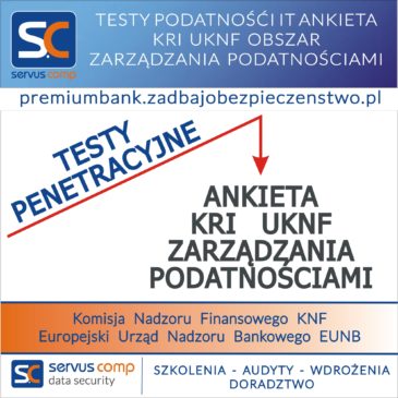 TESTY PODATNOŚĆI IT ANKIETA KRI UKNF OBSZAR ZARZĄDZANIA PODATNOŚCIAMI