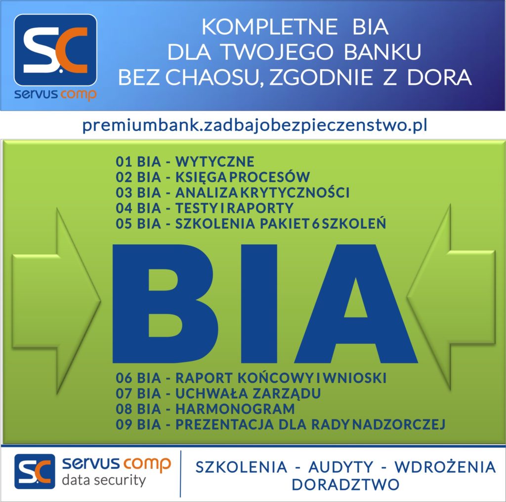 KOMPLETNE BIA DLA TWOJEGO BANKU BEZ CHAOSU ZGODNIE Z DORA