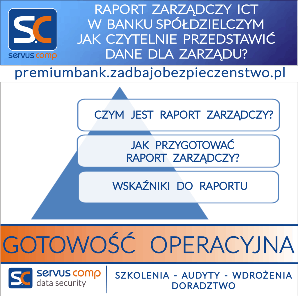 RAPORT ZARZĄDCZY ICT W BANKU SPÓŁDZIELCZYM JAK CZYTELNIE PRZEDSTAWIĆ DANE DLA ZARZĄDU