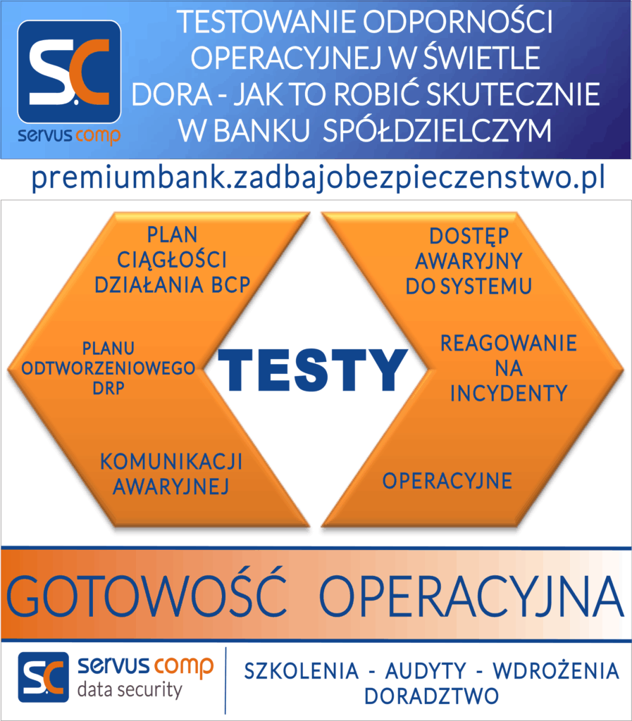 TESTOWANIE ODPORNOŚCI OPERACYJNEJ W ŚWIETLE DORA - JAK TO ROBIĆ SKUTECZNIE W BANKU SPÓŁDZIELCZYM