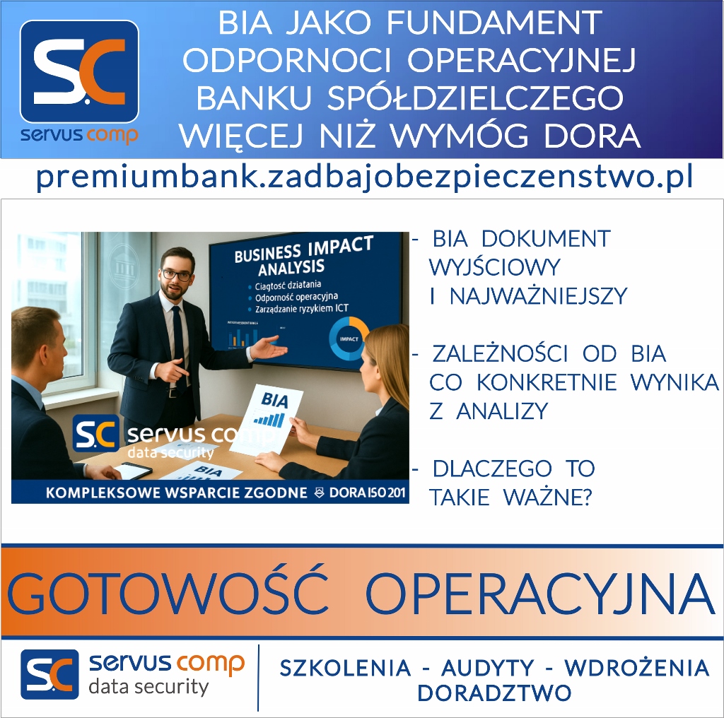 BIA JAKO FUNDAMENT ODPORNOŚCI OPERACYJNEJ BANKU SPÓŁDZIELCZEGO WIĘCEJ NIŻWYMÓG DORA