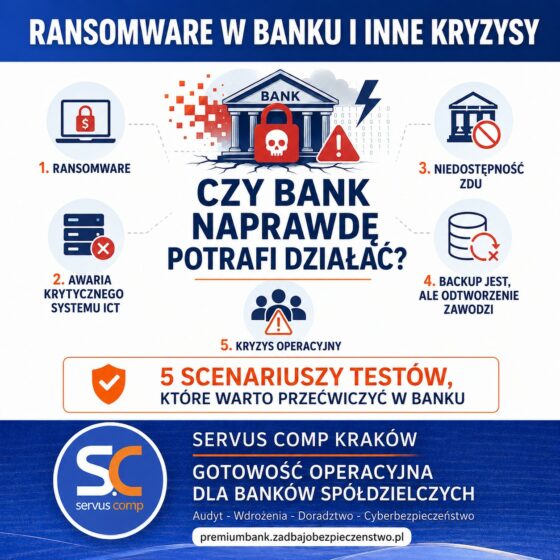 RANSOMWARE W BANKU I INNE KRYZYSY – TESTY STOLIKOWE I SCENARIUSZOWE: CZY BANK NAPRAWDĘ POTRAFI DZIAŁAĆ?